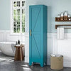 Tall Bathroom Cabinet Storage 5 Adjustable Shelves and Single Door