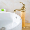 Tall Brass Jade Gold Bathroom Faucet Deck Hot Cold Basin Mixer Tap