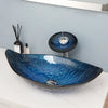 Tempered Glass Oval Vessel Sink Above Counter Glass Bowl Bathroom Sink