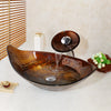 Tempered Glass Oval Vessel Sink Above Counter Glass Bowl Bathroom Sink