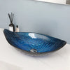 Tempered Glass Oval Vessel Sink Above Counter Glass Bowl Bathroom Sink
