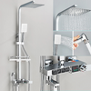 Thermostatic Shower Faucet Set 4 Way Rainfall Bathroom Shower System