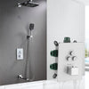 Thermostatic Shower Faucet Set Rain Waterfall Bathtub Shower System