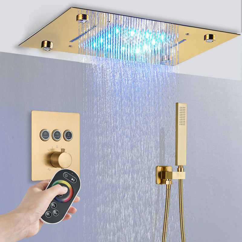 Remote Control Shower Systems Thermostatic Shower System Smart Remote Control LED Shower Set – Index Bath