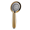Three Function Gold Plated Solid Copper Luxury Bathroom Hand Shower