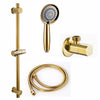 Three Function Gold Plated Solid Copper Luxury Bathroom Hand Shower