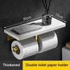 Toilet Paper Holder with Natural Marble Shelf Bathroom Tissue Holder