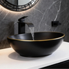 Ceramic Vessel Sink Countertop Bathroom Wash Basin with Mixer Faucet