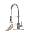 Touchless Led Light Sink Faucet Pull Down Sprayer Stainless Steel Kitchen Faucet