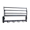 Towel Clothes Organizer Folding Storage Shelf With 4 Hooks