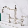 Brass Kitchen Faucet with Hand Shower Hot Cold Pot Filler Sink Tap