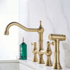 Brass Kitchen Faucet with Hand Shower Hot Cold Pot Filler Sink Tap