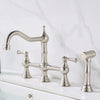 Brass Kitchen Faucet with Hand Shower Hot Cold Pot Filler Sink Tap