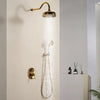 Wall-Mounted Brass Bathroom Shower Faucet System Rainfall Shower Set