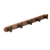 Walnut Wood Aluminum 3-5 Row Wall Hook Bathroom Hanging Towel Holder