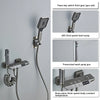 Piano Key Brass LED Digital Hot and Cold Mixer Shower Faucet Tap Set