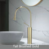 Bathroom Faucet Brushed Gold Faucet Brass and Marble Sink Mixer Tap