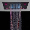 LED Ceiling-Mounted Concealed Stainless Steel Rainfall Shower Head