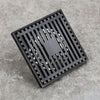 Brass Square Shower Drain Art-Carved Bathroom Floor Drain Strainer