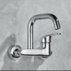 Brass Wall-Mounted Kitchen Faucet Dual-Hole Hot Cold Water Mixer Tap