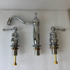 Brass Widespread Basin Faucet 3-Hole Hot Cold Bathroom Sink Mixer Tap