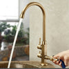 Antique Brass Outdoor Antifreeze Faucet 360° Swivel Cold Water Tap