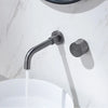 Wall Mounted Single Handle Basin Faucet Hot Cold Water Metal Design