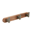 Walnut Wood Aluminum 3-5 Row Wall Hook Bathroom Hanging Towel Holder