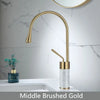 Bathroom Faucet Brushed Gold Faucet Brass and Marble Sink Mixer Tap