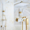 Modern Brass Rainfall Shower Faucet Set Adjustable Mixer Shower System