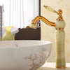 Bathroom Faucet Brass Jade Bathroom Basin Faucet Cold Hot Water Sink Tap