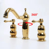 Brass Widespread Basin Faucet 3-Hole Hot Cold Bathroom Sink Mixer Tap