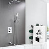 Thermostatic Bathroom Shower Faucet Brass Rainfall Bathtub Mixer Tap