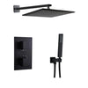 Matte Black Thermostatic Shower Faucet Brass Rainfall Shower System