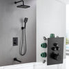 Thermostatic Bathroom Shower Faucet Brass Rainfall Bathtub Mixer Tap