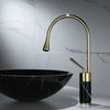 Bathroom Faucet Brushed Gold Faucet Brass and Marble Sink Mixer Tap