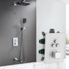 Thermostatic Bathroom Shower Faucet Brass Rainfall Bathtub Mixer Tap