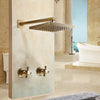 8 inch Antique Brass Round Square Shaped Rainfall Shower Faucet Set