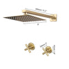 8 inch Antique Brass Round Square Shaped Rainfall Shower Faucet Set