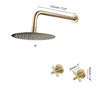 8 inch Antique Brass Round Square Shaped Rainfall Shower Faucet Set