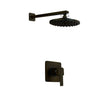 8 inch Antique Brass Round Square Shaped Rainfall Shower Faucet Set