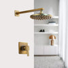 8 inch Antique Brass Round Square Shaped Rainfall Shower Faucet Set