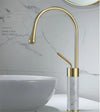 Bathroom Faucet Brushed Gold Faucet Brass and Marble Sink Mixer Tap