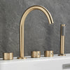 Luxury Brass Deck Mounted 5 Hole Bathtub Basin Faucet Mixer Water Tap