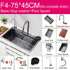 Multifunction Black Kitchen Sink Waterfall Faucet Large Wash Basin