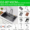 Multifunction Black Kitchen Sink Waterfall Faucet Large Wash Basin