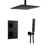 Matte Black Thermostatic Shower Faucet Brass Rainfall Shower System