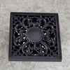 Brass Square Shower Drain Art-Carved Bathroom Floor Drain Strainer