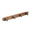 Walnut Wood Aluminum 3-5 Row Wall Hook Bathroom Hanging Towel Holder