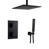 Matte Black Thermostatic Shower Faucet Brass Rainfall Shower System